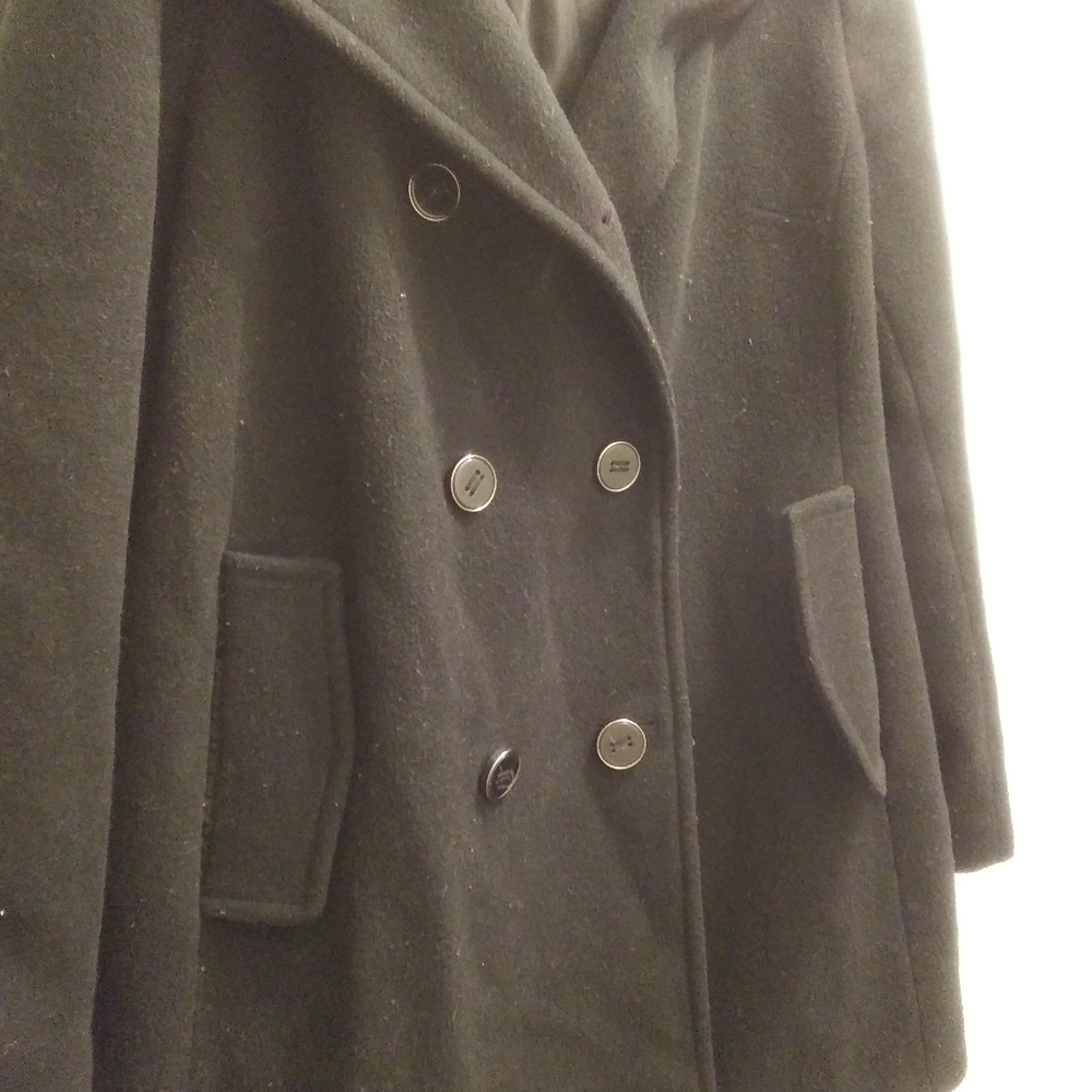 Black Pea Coat with Hood